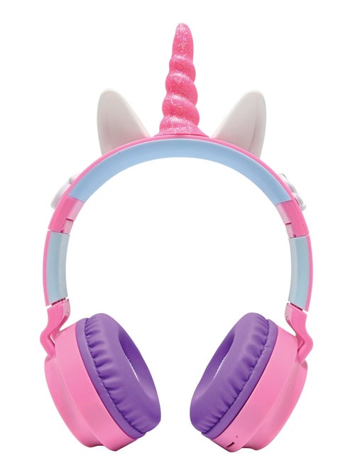 Casque lumineux pliable Bluetooth et filaire Licorne avec limitation du volume - Kiabi