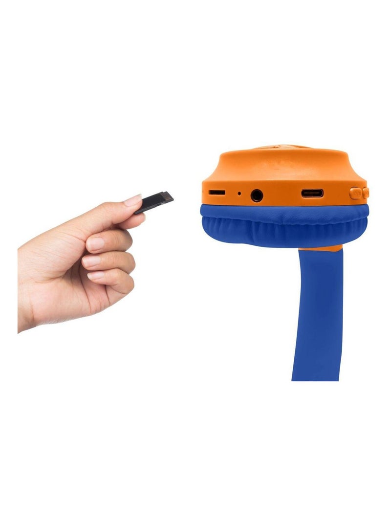 Casque lumineux pliable Bluetooth et filaire Naruto avec limitation du volume Orange - Kiabi