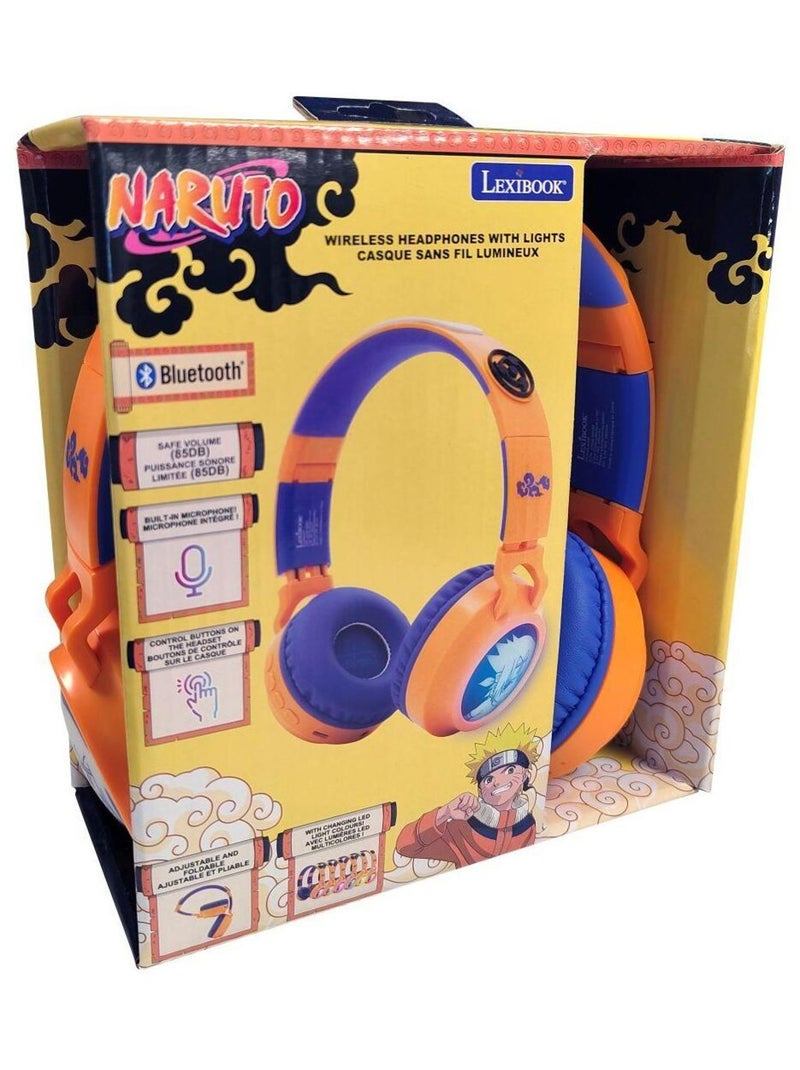 Casque lumineux pliable Bluetooth et filaire Naruto avec limitation du volume Orange - Kiabi