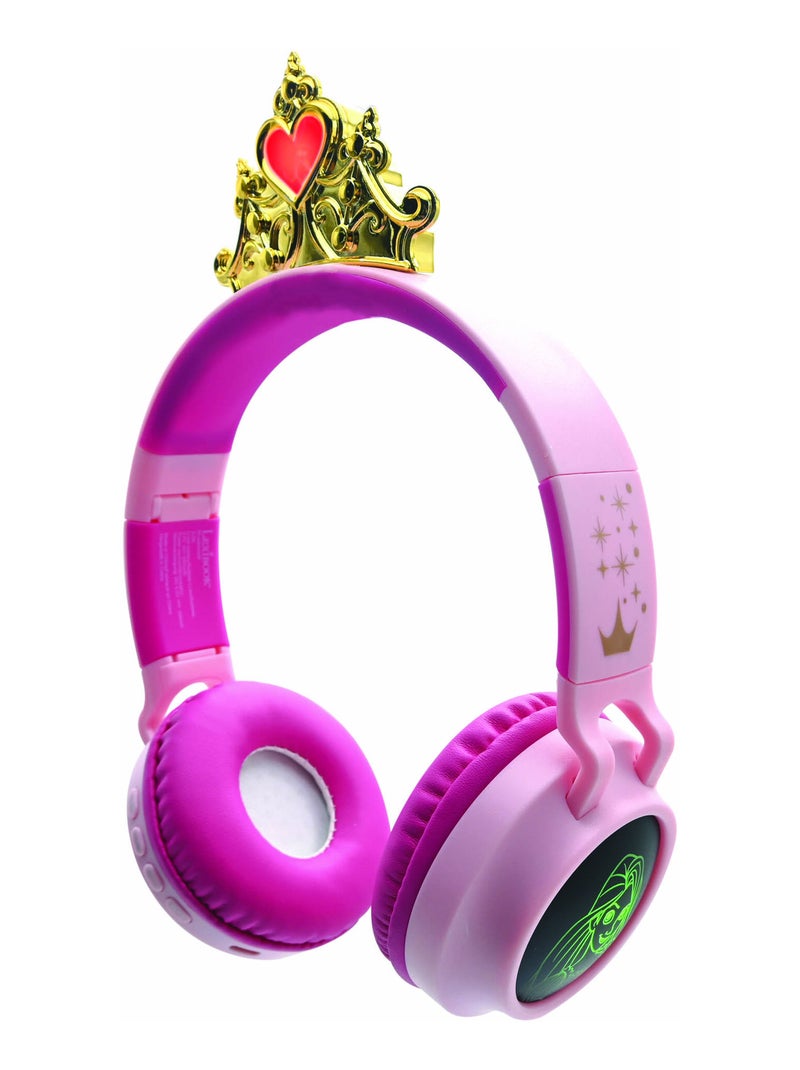 Casque lumineux pliable Bluetooth et filaire Princesses Disney avec limitation du volume Rose - Kiabi