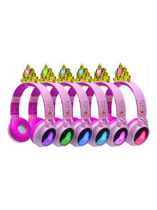 Casque lumineux pliable Bluetooth et filaire Princesses Disney avec limitation du volume - Kiabi