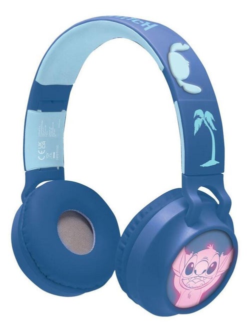 Casque lumineux pliable Bluetooth et filaire Stitch avec limitation du volume - Kiabi