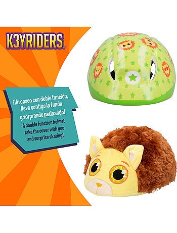 Casque pour enfants k3yriders avec housse en forme de lion et d'ourson
