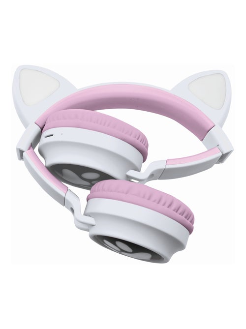 Casque sans fil rechargeable lumineux avec oreilles de chat - Kiabi