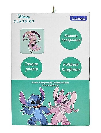 Casque stéréo filaire pliable avec limitation de volume d'écoute Angel de Disney Stitch