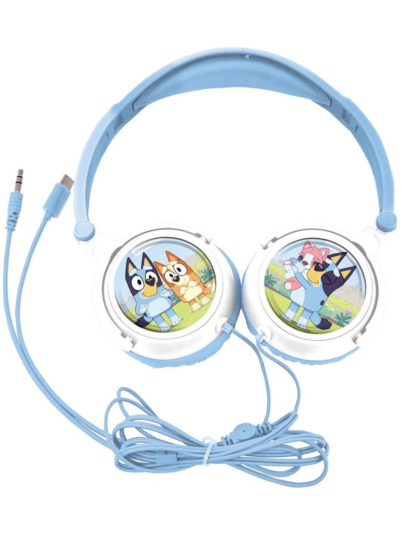 Casque stéréo filaire pliable avec limitation de volume d'écoute Bluey Bleu - Kiabi