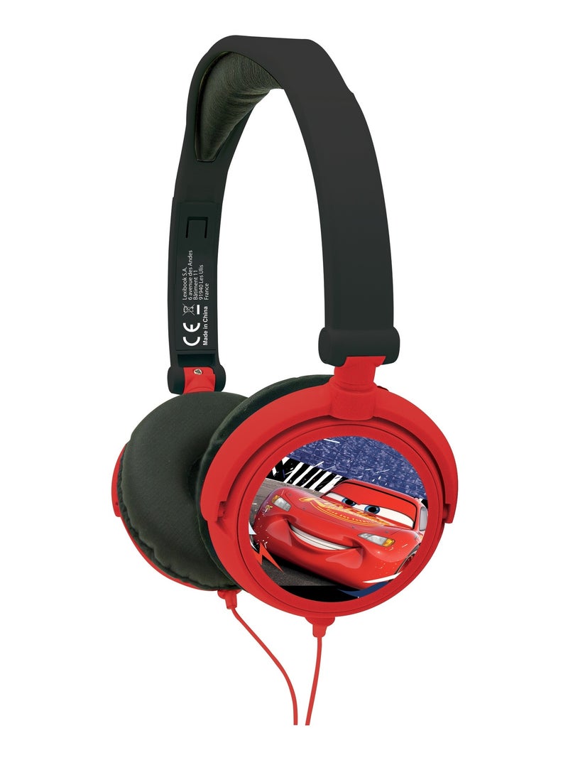 Casque stéréo filaire pliable avec limitation de volume d'écoute Disney Cars Rouge - Kiabi