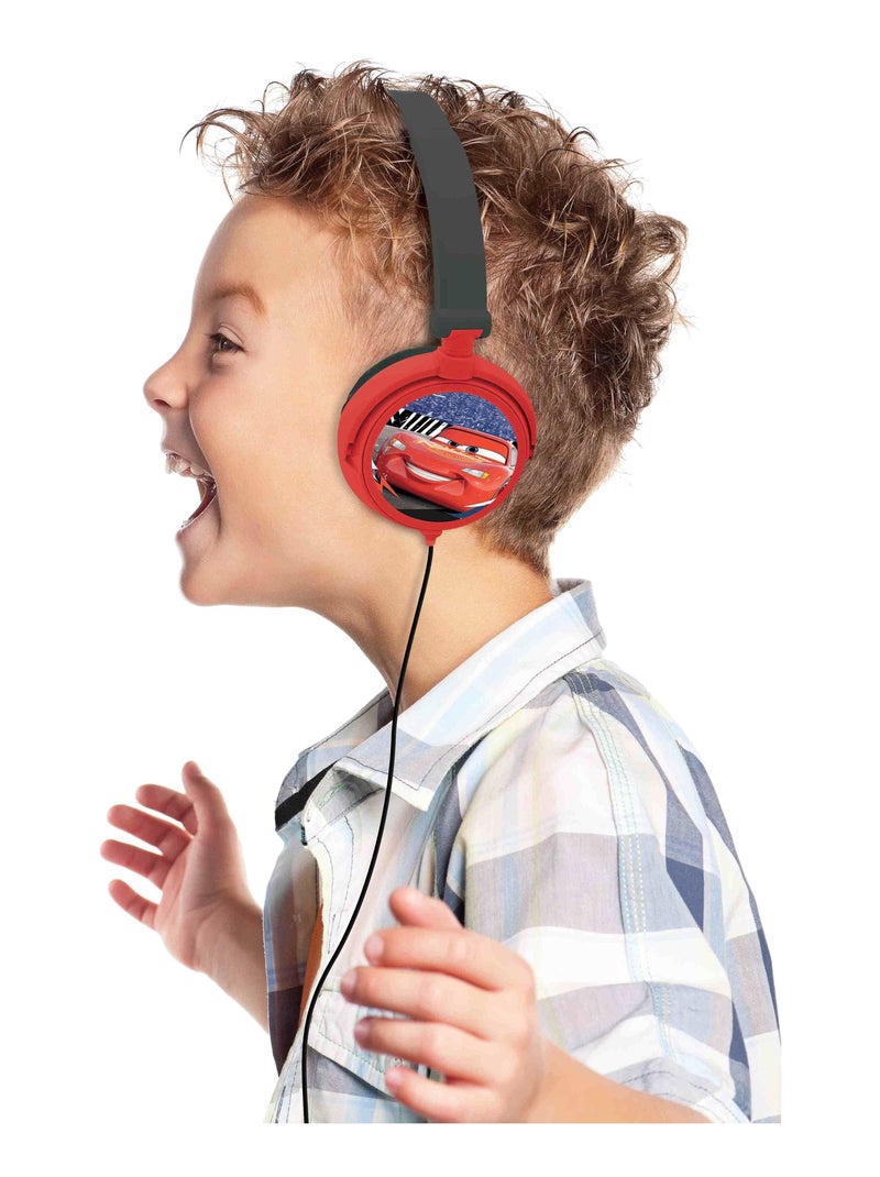 Casque stéréo filaire pliable avec limitation de volume d'écoute Disney Cars Rouge - Kiabi