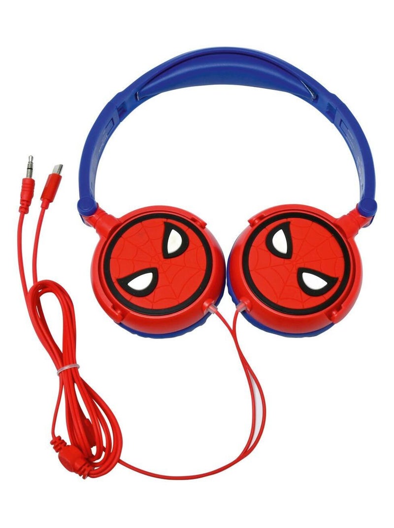 Casque stéréo filaire pliable avec limitation de volume d'écoute SpiderMan Rouge - Kiabi