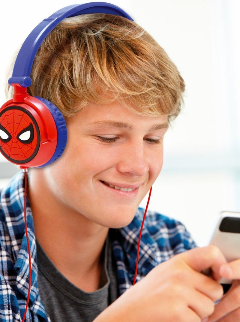 Casque stéréo filaire pliable avec limitation de volume d'écoute SpiderMan Rouge - Kiabi