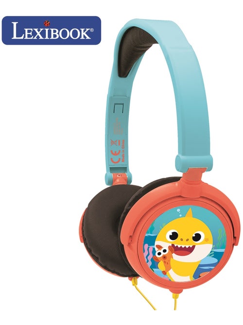 Casque stéréo filaire pliable Baby Shark avec limitation de volume d'écoute - Kiabi
