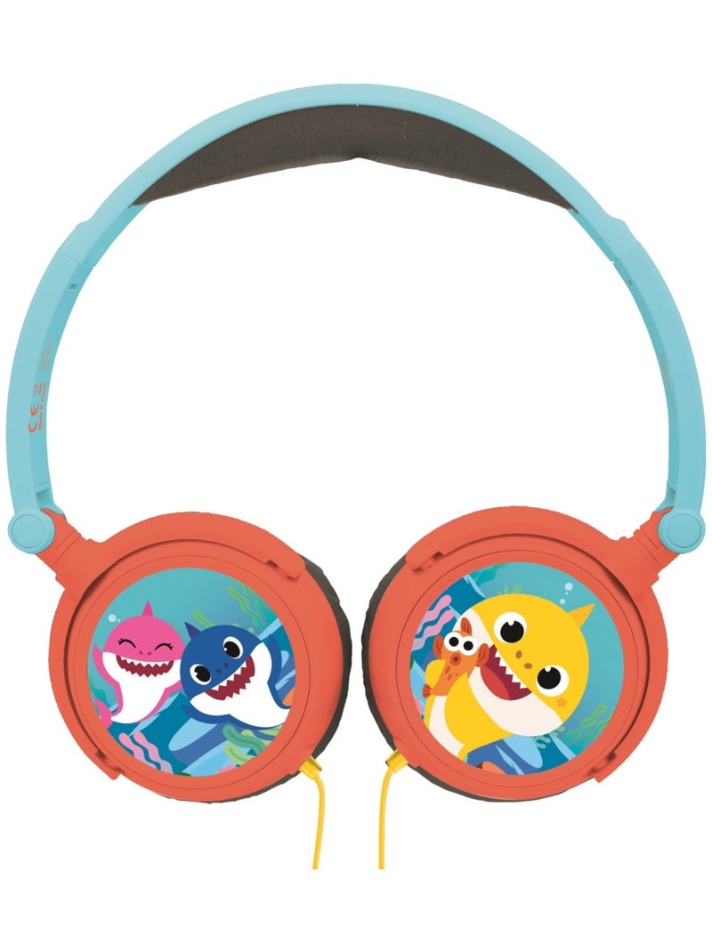 Casque stéréo filaire pliable Baby Shark avec limitation de volume d'écoute Bleu - Kiabi