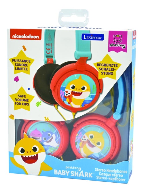 Casque stéréo filaire pliable Baby Shark avec limitation de volume d'écoute - Kiabi