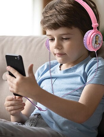 Casque stéréo filaire pliable Barbie avec limitation de volume d'écoute
