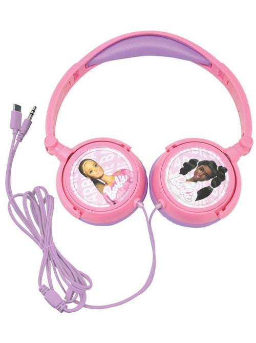 Casque stéréo filaire pliable Barbie avec limitation de volume d'écoute - Kiabi