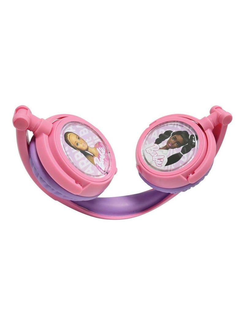 Casque stéréo filaire pliable Barbie avec limitation de volume d'écoute Rose - Kiabi
