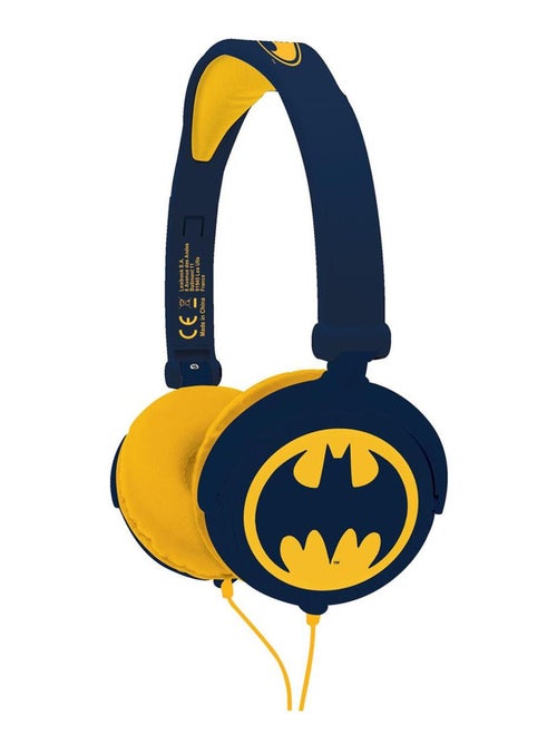 Casque stéréo filaire pliable Batman avec limitation de volume d'écoute - Kiabi