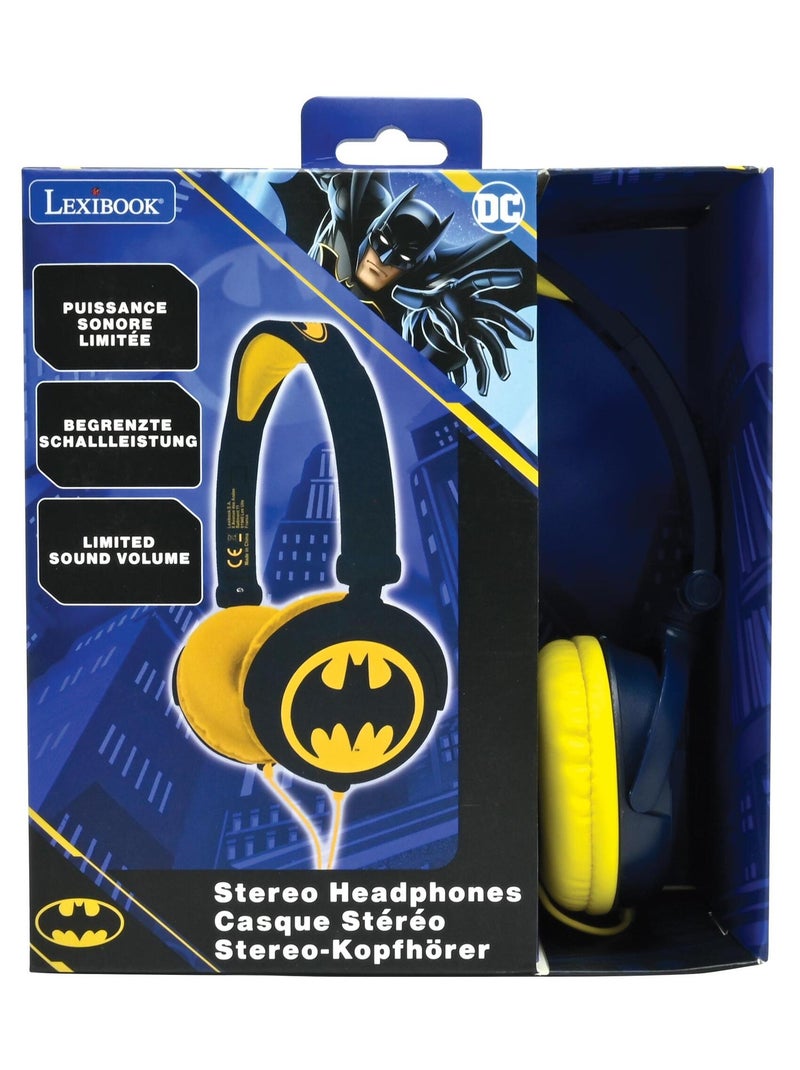 Casque stéréo filaire pliable Batman avec limitation de volume d'écoute Bleu marine - Kiabi