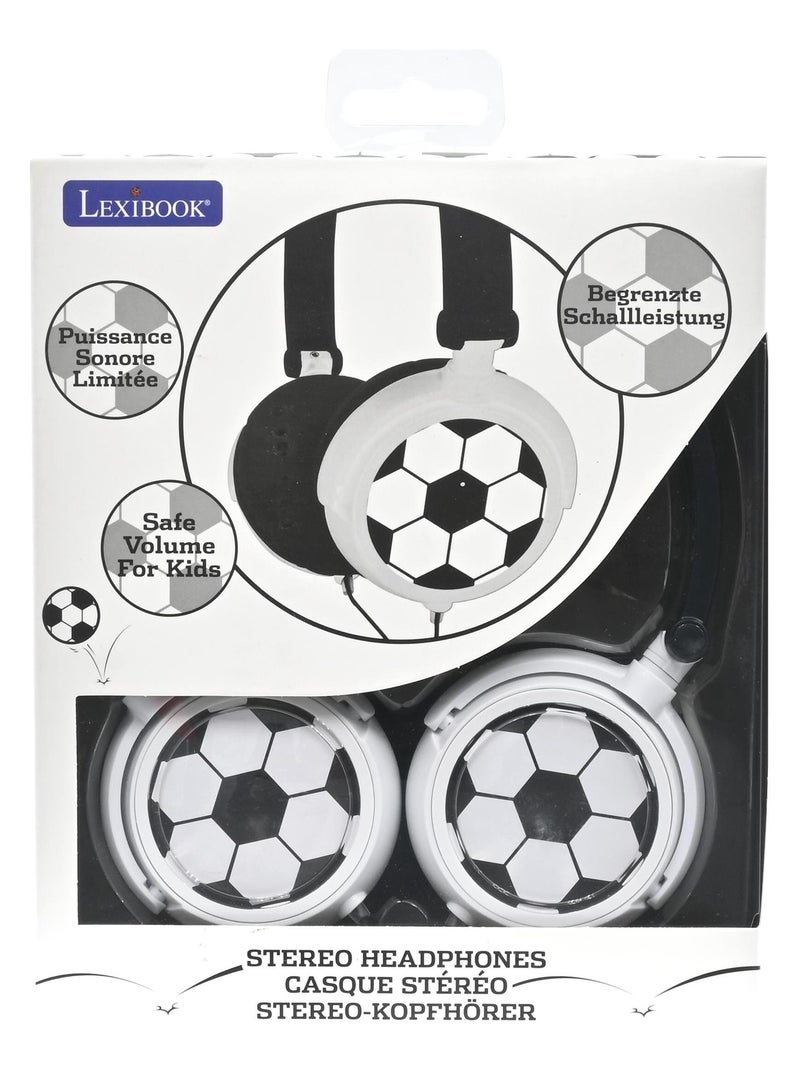 Casque stéréo filaire pliable Football avec limitation de volume d'écoute Noir - Kiabi