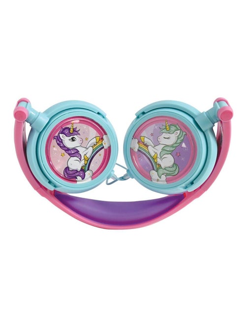 Casque stéréo filaire pliable Licorne avec limitation de volume d'écoute - Kiabi
