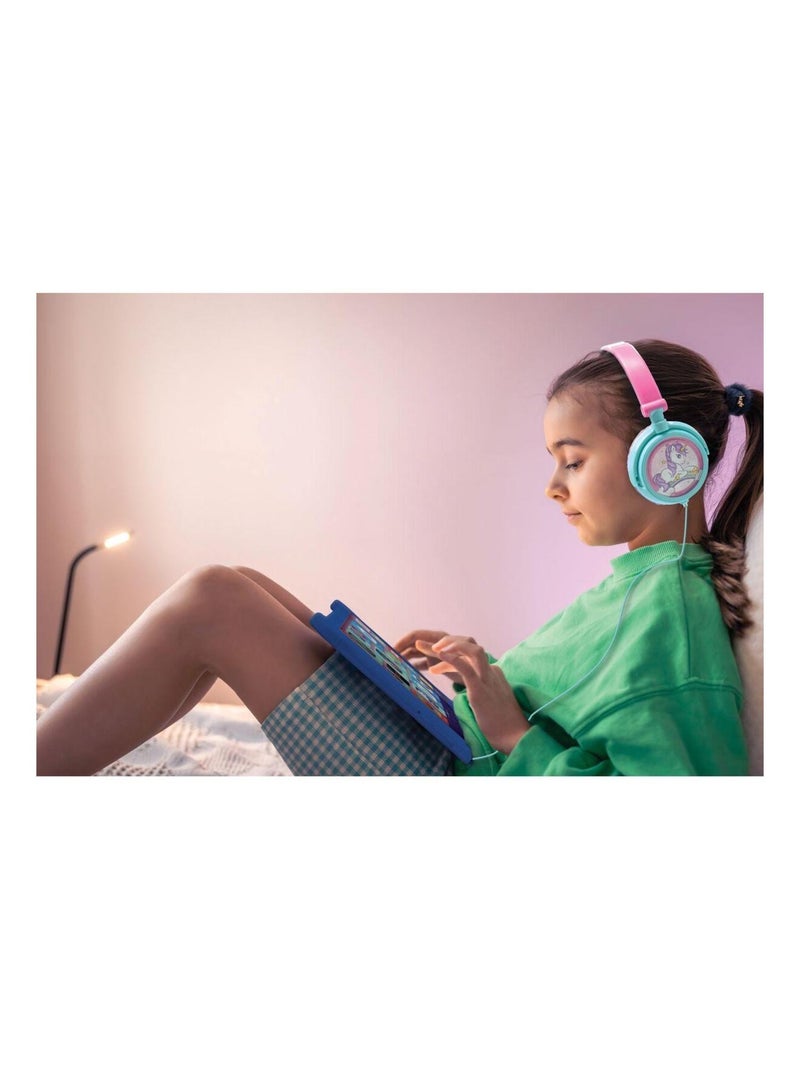 Casque stéréo filaire pliable Licorne avec limitation de volume d'écoute Rose - Kiabi