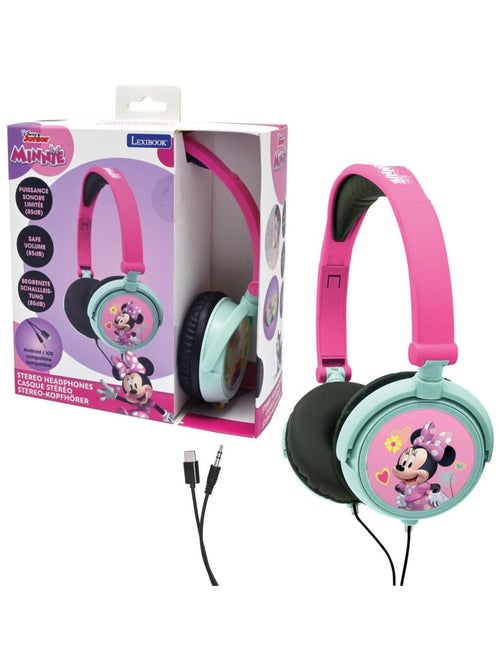 Casque stéréo filaire pliable Minnie Mouse avec limitation de volume d'écoute - Kiabi