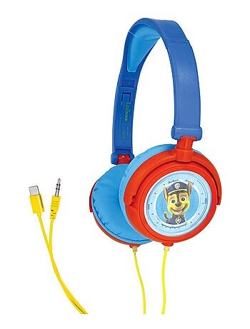 Casque stéréo filaire pliable Pat' Patrouille pour enfants avec limitation de volume d'écoute