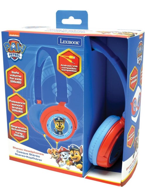 Casque stéréo filaire pliable Pat' Patrouille pour enfants avec limitation de volume d'écoute - Kiabi