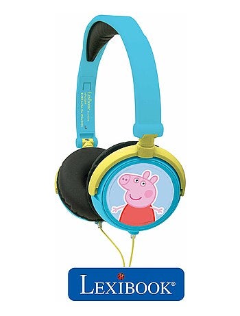 Casque stéréo filaire pliable Peppa Pig avec limitation de volume d'écoute