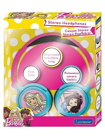 LEXIBOOK Microphone enfant karaoké Barbie Bluetooth, haut-parleur, fixation  smartphone