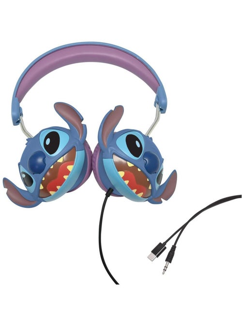 Casque stéréo filaire pliable Stitch avec limitation de volume d'écoute - Kiabi