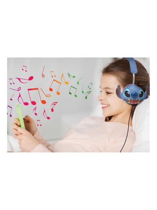 Casque stéréo filaire pliable Stitch avec limitation de volume d'écoute - Kiabi