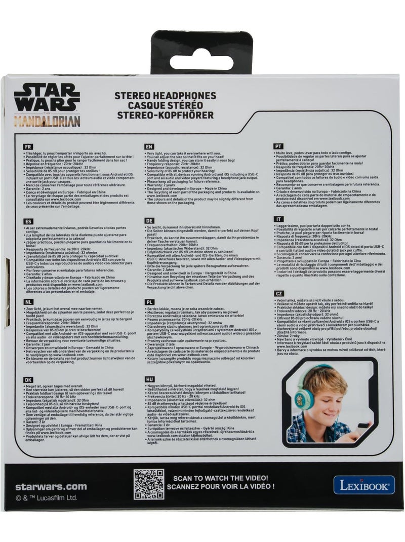 Casque st?r?o filaire pliable avec limitation de volume d'?coute Star Wars Vert - Kiabi