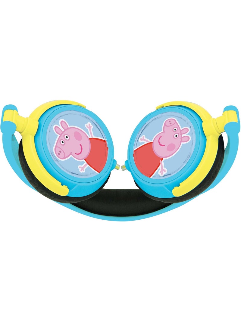 Casque st?r?o filaire pliable Peppa Pig avec limitation de volume d'?coute Bleu - Kiabi