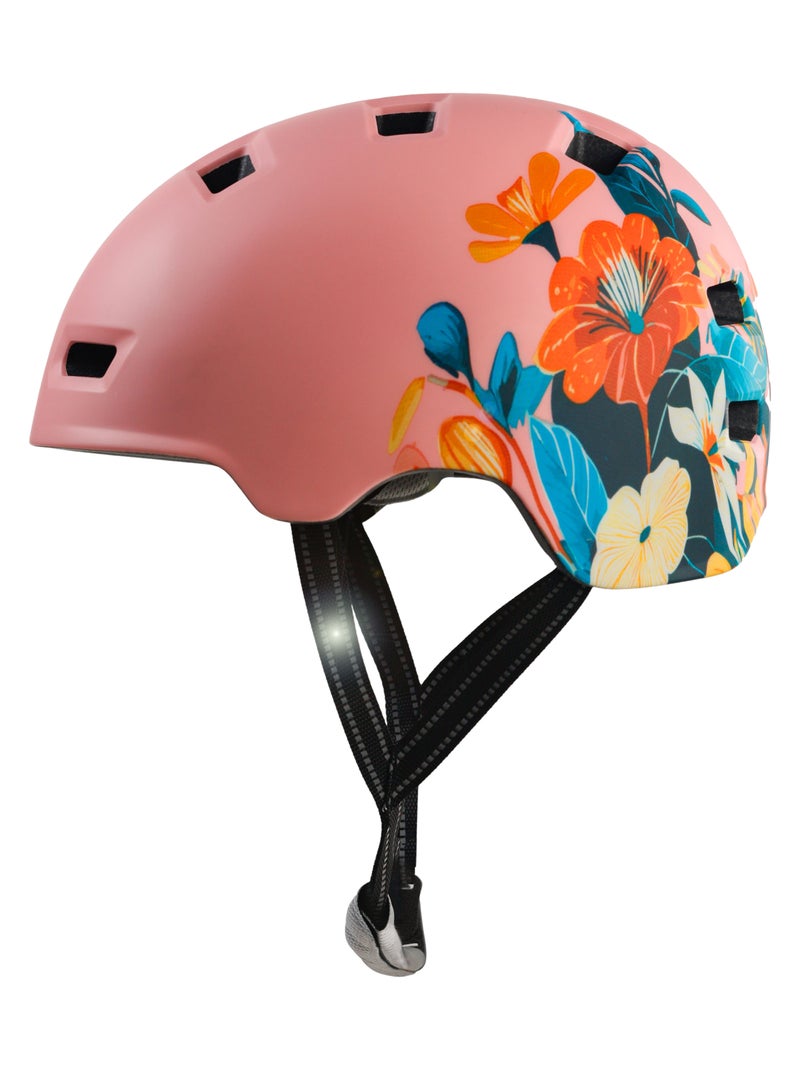 Casque vélo et skate | Fleur Rose M (54-57 cm) | Certifié EN1078 Rose - Kiabi