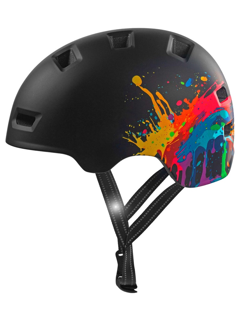 Casque vélo et skate | Splash Noir L (57-61 cm) | Certifié EN1078 Noir Orange - Kiabi