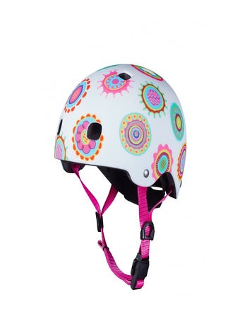 Casque Vélo Et Trottinette Doodle Dots Boucle Magnétique Lumière Led Intégrée Taille M