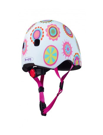 Casque Vélo Et Trottinette Doodle Dots Boucle Magnétique Lumière Led Intégrée Taille M
