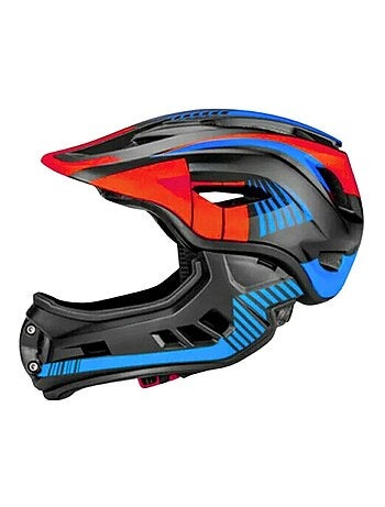 Casque vélo intégral noir rouge bleu M