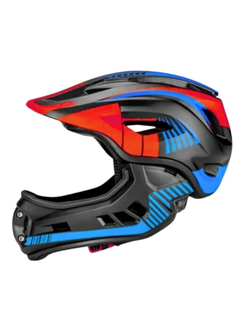 Casque vélo intégral noir rouge bleu S - Kiabi