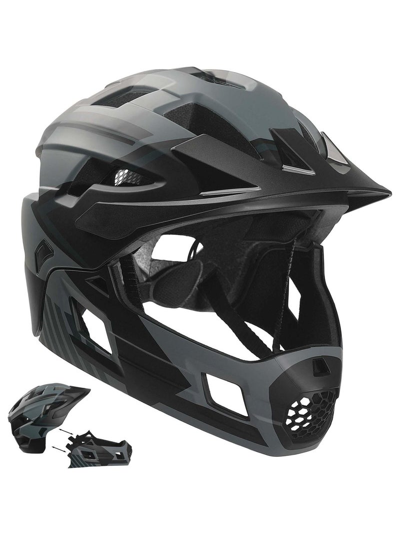 Casque Vélo Enfant Intégral Avec Mentonnière Amovible - Protection Pour Vélo, Skate, Roller, Trottinette Garçon Fille