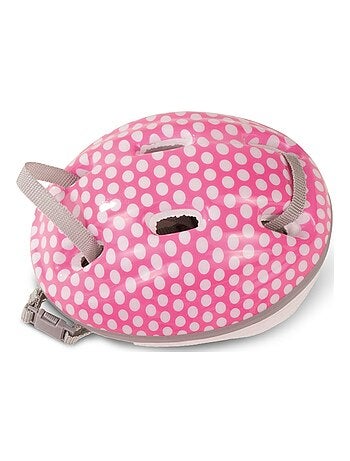 Casque vélo points blancs poupée bébé