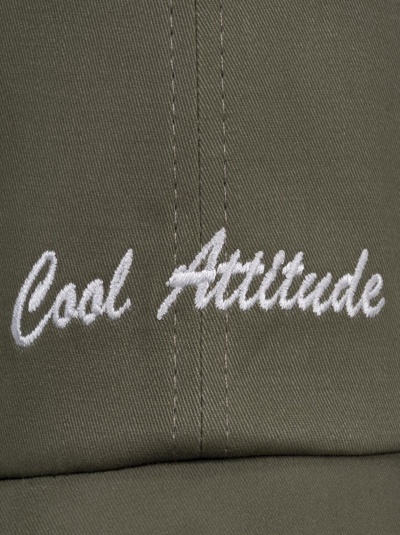 Casquette 100% coton, ajustable, message brodé happy kid mixte enfant Isotoner Vert kaki - Kiabi