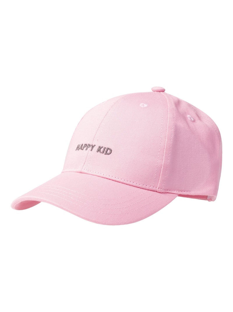 Casquette 100% coton, ajustable, message brodé happy kid Rose pâle - Kiabi