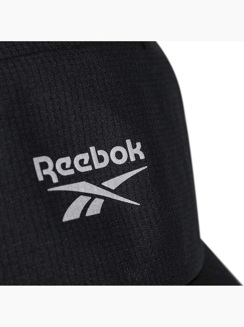 Casquette 5 panneaux en velours et broderie running cap reebok Noir - Kiabi