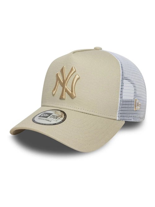 Casquette 9forty E-frame Trucker New York Yankees MLB League Essential Beige Clair - Kiabi