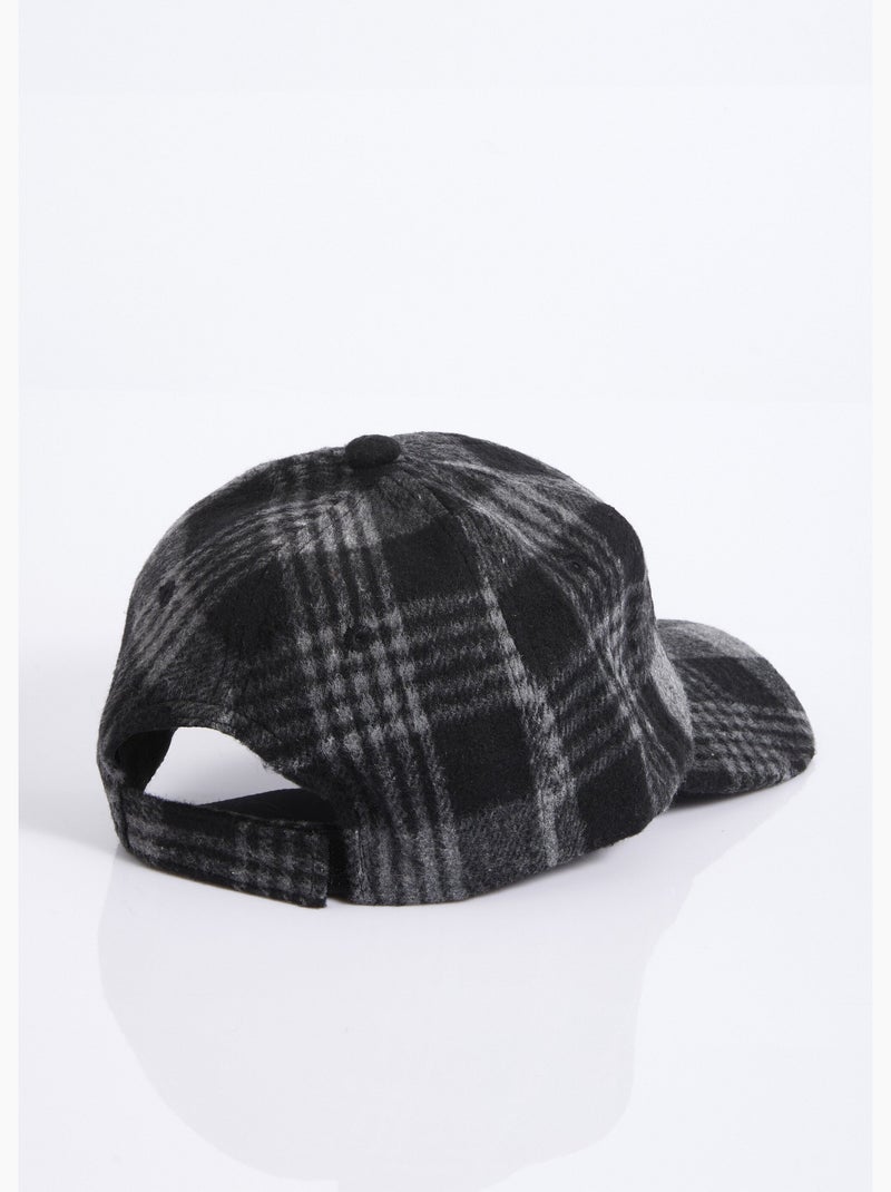 Casquette à carreaux façon lainage - AFIBEL Noir - Kiabi