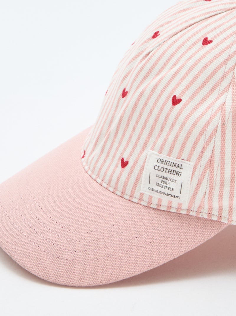 Casquette à motif réglable par scratch Rose - Kiabi