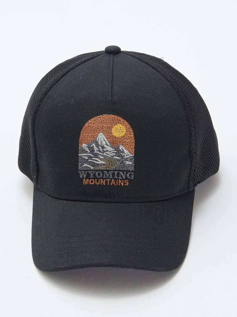 Casquette avec broderie NOIR - Kiabi