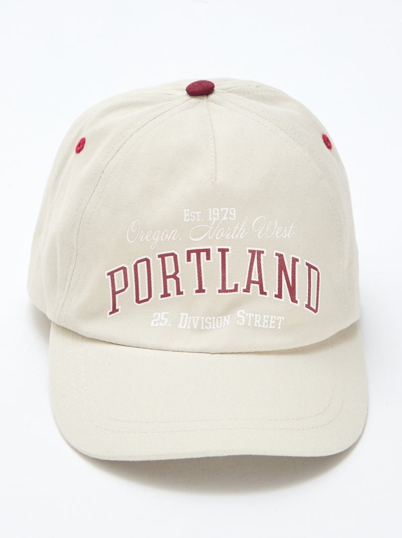 Casquette avec inscription Beige - Kiabi